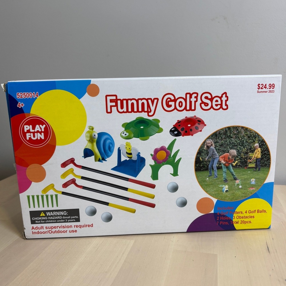 Play Fun Funny Golf Set 20 Piece Kids Indoor Outdoor Mini Golf Game 5250014 New
